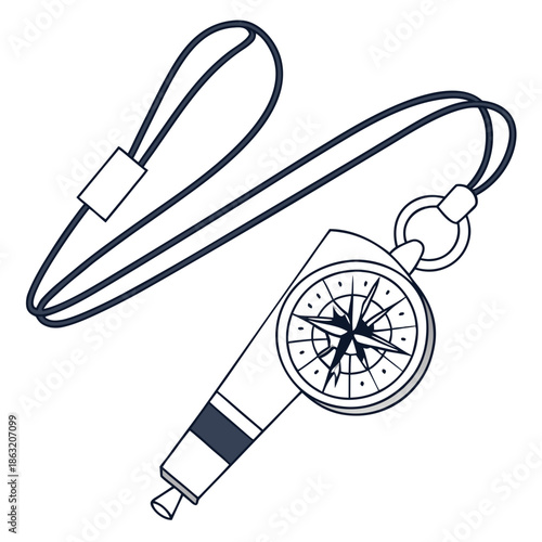 Sports Navigation Compass Accessory Vector Icon