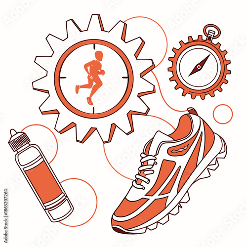 Outdoor Performance Gear Pace Timer and Activity Tracker Icon