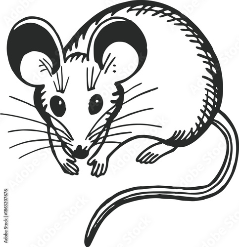 mouse minimal icon silhouette vector illustration
