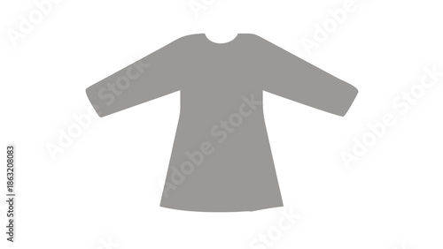 Minimalist silhouette icon of a thobe or abaya, representing modest Islamic clothing.