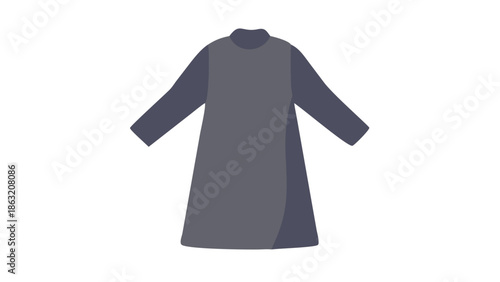 Minimalist silhouette icon of a thobe or abaya, representing modest Islamic clothing.