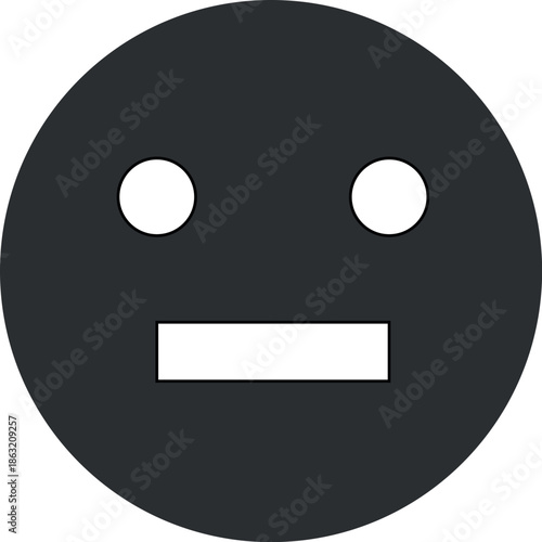 Meh face icon with simple and modern style. Represents neutral emotion, indifference, or uncertainty. Ideal for feedback, rating, mood status, UI UX, app, web, chat, and infographic design.