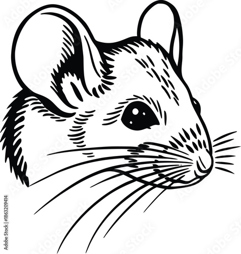 mouse detailed silhouette vector illustration
