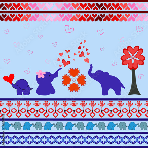Seamless pattern hearts romantic background for Valentines Day vector illustration
