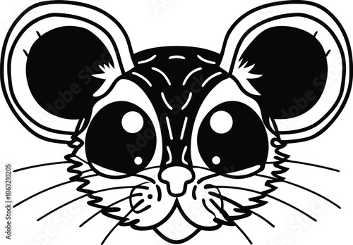 mouse outline silhouette vector illustration
