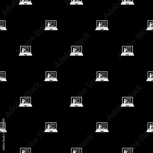 Online training seamless pattern isolated on black background