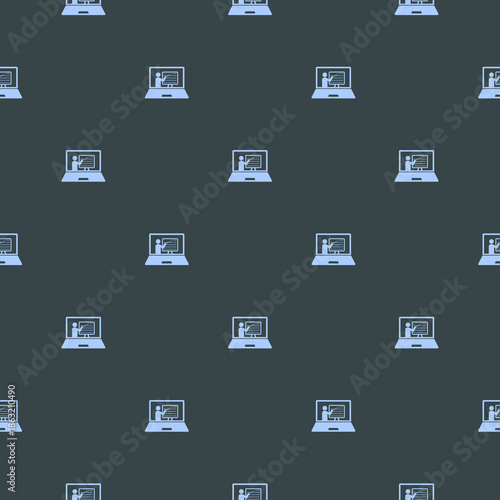Online training seamless pattern isolated on color background