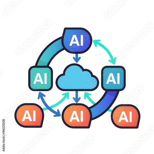AI Data Flow Diagram Seamless Knowledge Transfer Between Systems