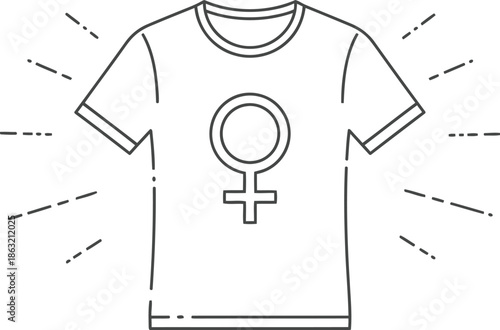 T-shirt with feminist symbol