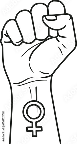 Fist with gender symbols