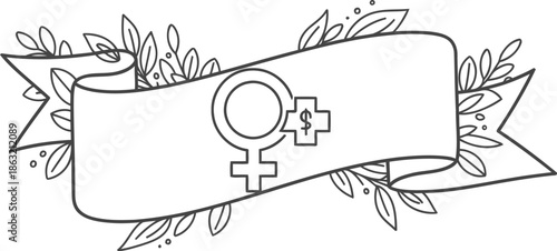 Gender equality symbols on a banner