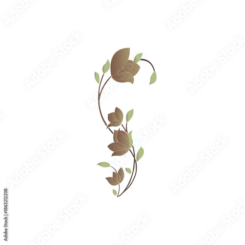 Creeper , Liana or vine winding branche vector. Jungle tropical climbing plant, Free Victor-2