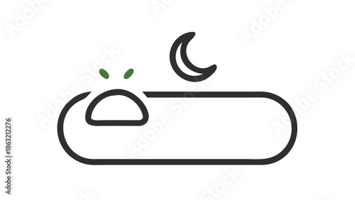 Vector icon of a telescope pointing at a thin crescent moon, representing moon sighting for Ramadan or Eid.