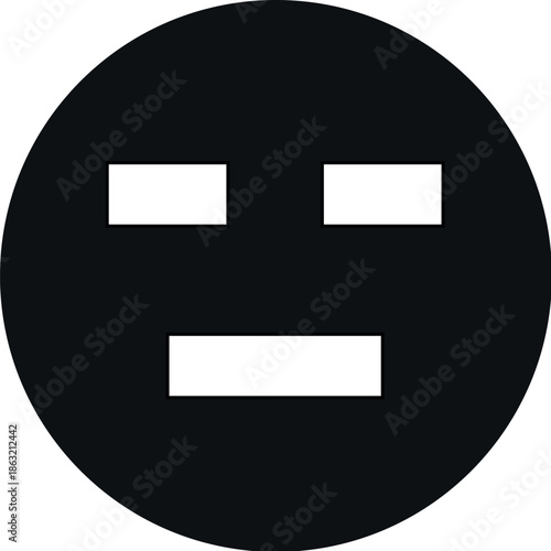 Neutral meh face icon with clean, minimal design. Expresses average feeling, no reaction, or undecided emotion. Suitable for rating systems, user feedback, mood status, UI UX, app, web