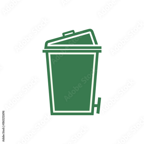 green trash can icon