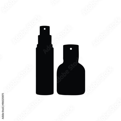 Perfum bottle silhouette icon vector flat design.