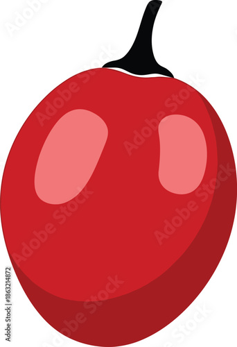 Vibrant Red Coffee Cherry Illustration, Ripe Coffee Berry for Organic Beverage Branding and Botanical Graphic Design, Minimalist Fresh Fruit Isolated on transparent Background, AI Generative
