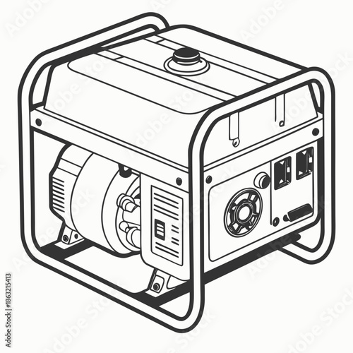 Compact Portable Gas Burner Vector for Outdoor Camping and Hiking