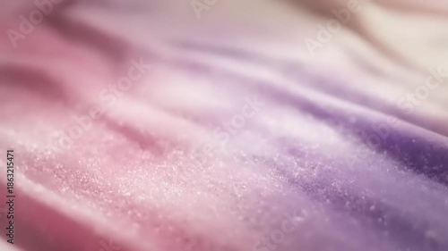 Velvet fabric texture close-up with a smooth gradient of pastel pink and soft purple hues, creating a luxurious and elegant abstract background for design projects and visual content