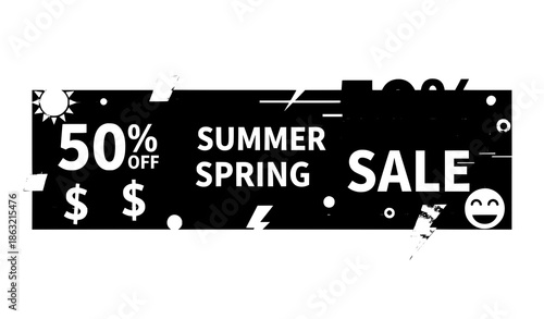 Summer sale discount promotion banner flat vector in green trendy style
