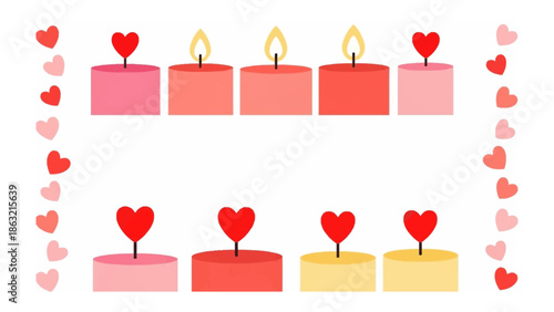 Valentine's Candlelight Romance: A charming composition showcasing the warmth of love, with heart-topped candles exuding a warm glow.