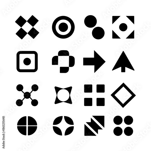 Set of icons isolated on transparent background