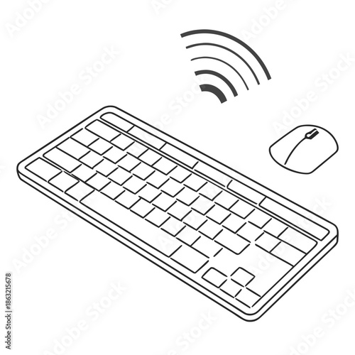 Sleek Minimal Wireless Keyboard Vector Icon