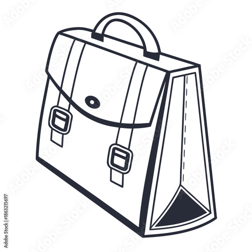 Professional Corporate Briefcase Icon Vector on White Background