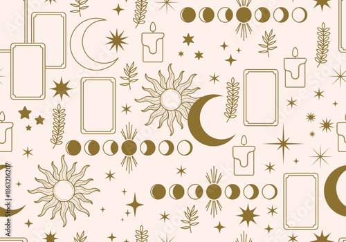 Vector illustration set of moon phases. Different stages of moonlight activity in vintage engraving style. Zodiac Signs