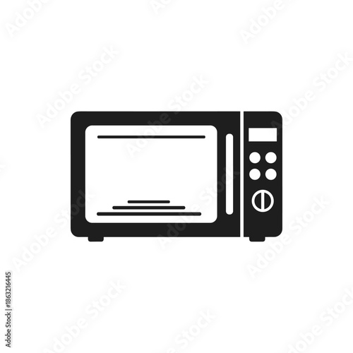 Microwave oven icon, kitchen appliance