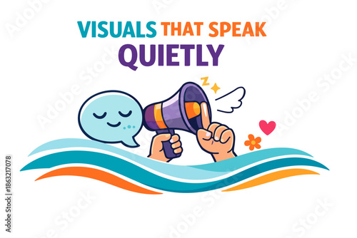 Visuals that speak quietly: communicative design with soft narratives and gentle messaging