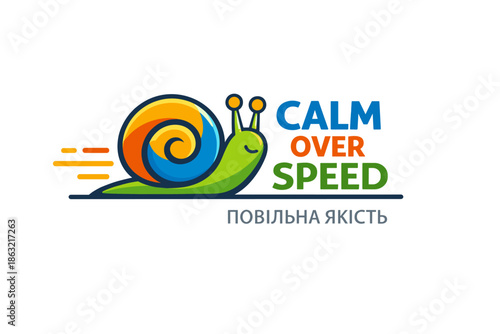 Colorful snail promoting calmness and steady progress