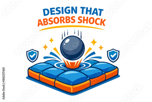 Shock-absorbing design with cushion and sphere