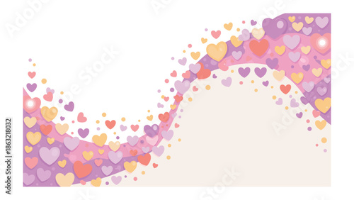 Waves of Affection: A wave of colorful hearts, flowing gracefully, encapsulates the essence of love and sentiment, creating a visual expression of connection.