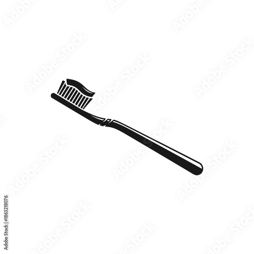 black toothbrush on white background