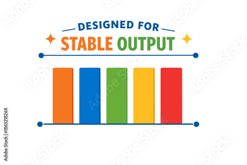 Designed for stable output with colorful equalizer bars icon