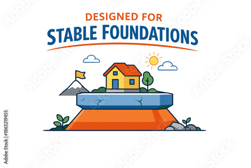 of a house on stable foundations with nature elements