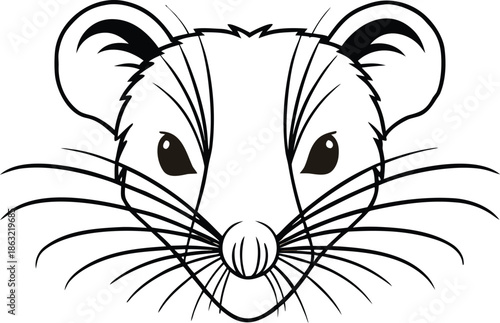 rat icon silhouette vector illustration
