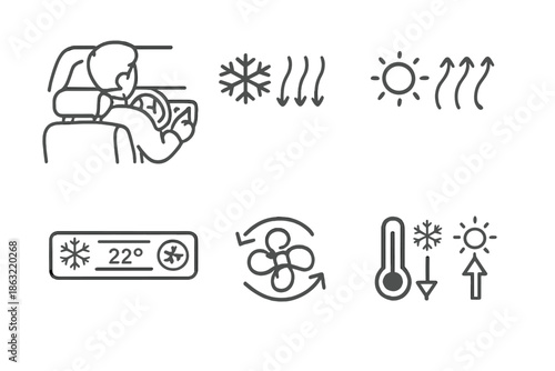 Car climate control icons