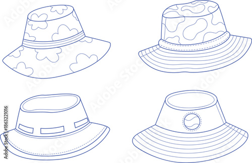 set of hats isolated