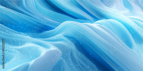 A stunning abstract image featuring smooth, flowing blue waves with shimmering sparkles, creating a serene and calming atmosphere.