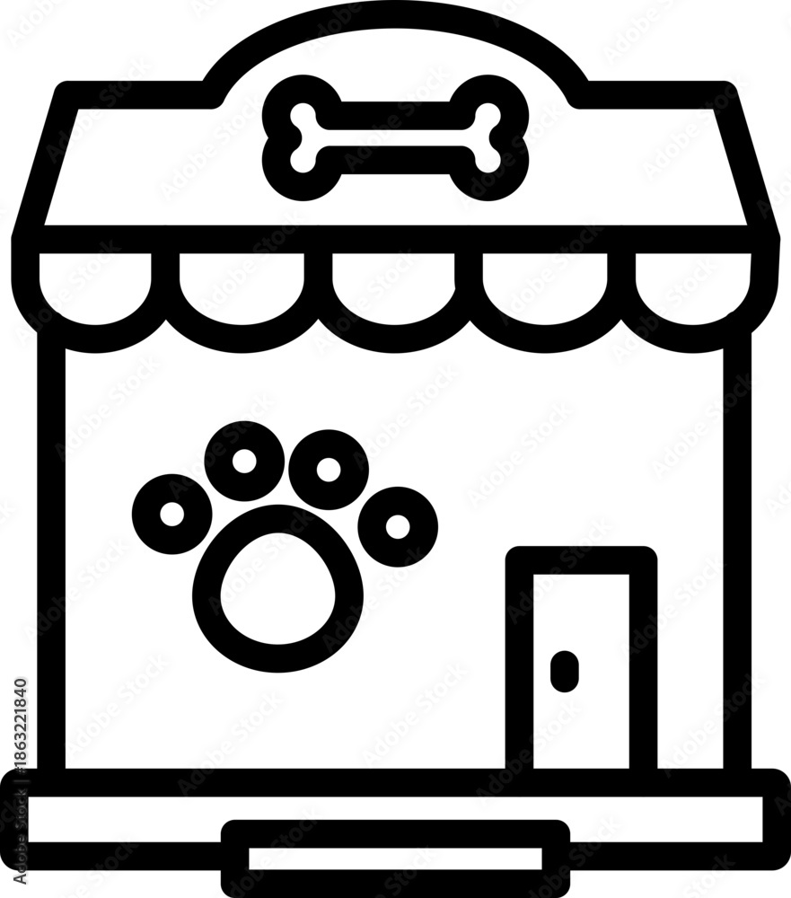 Φωτογραφία Pet Shop Line Icon – Pets, Animals and Pet Store, Pet Store Outline Icon – Dogs,