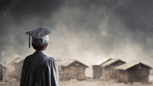 Poverty alleviation through education and job training concept