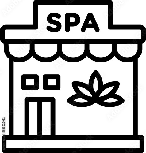 Spa Center Line Icon – Wellness, Relaxation, and Massage Symbol, Spa & Wellness Icon,  Beauty, Therapy, and Relaxation Line Illustration, Spa Salon Icon, Massage, Aroma Therapy, and Self Care Symbol