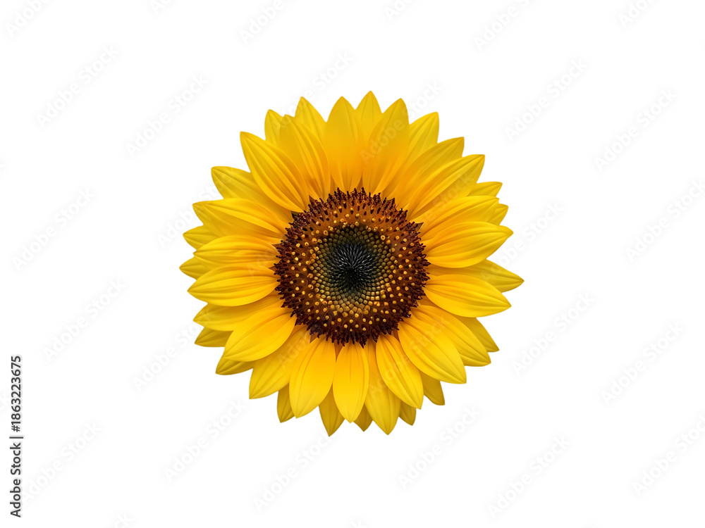 Fototapeta premium 黒背景の上で鮮やかに咲く黄色のヒマワリのクローズアップ