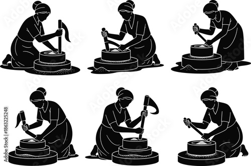 Yoga and meditation silhouette vector illustration of a woman in lotus pose for relaxation and peace