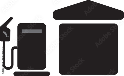 Set of gas station icon silhouette vector. Gas station icons silhouette