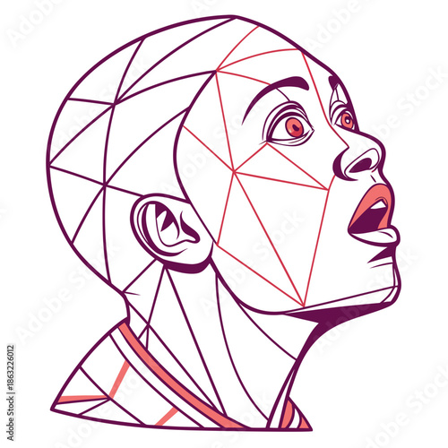 Surprised Emoji Abstract Face with Open Emotion