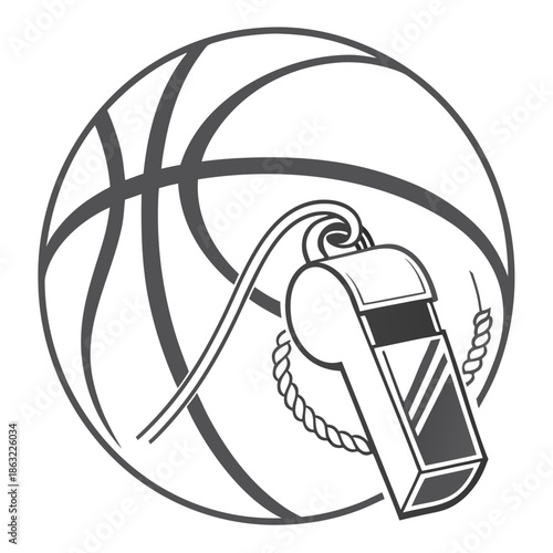 Abstract Minimal Whistle Icon for Referee and Sports Coaching