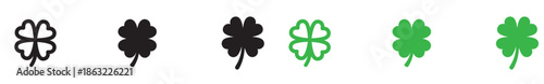  collection of green clover and shamrock icon designs